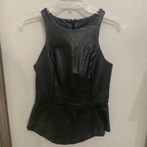 Express Black Leather Top